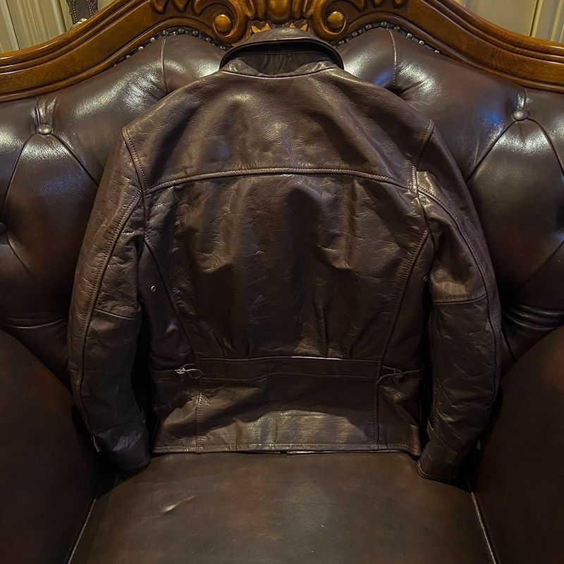 h 無ブランド メンズ 本革 レザージャケット ヴィンテージ風 秋冬用 修身 多ポケット インポート 無塗装オイルワックス牛革 コットン裏地 感 深ブラウン