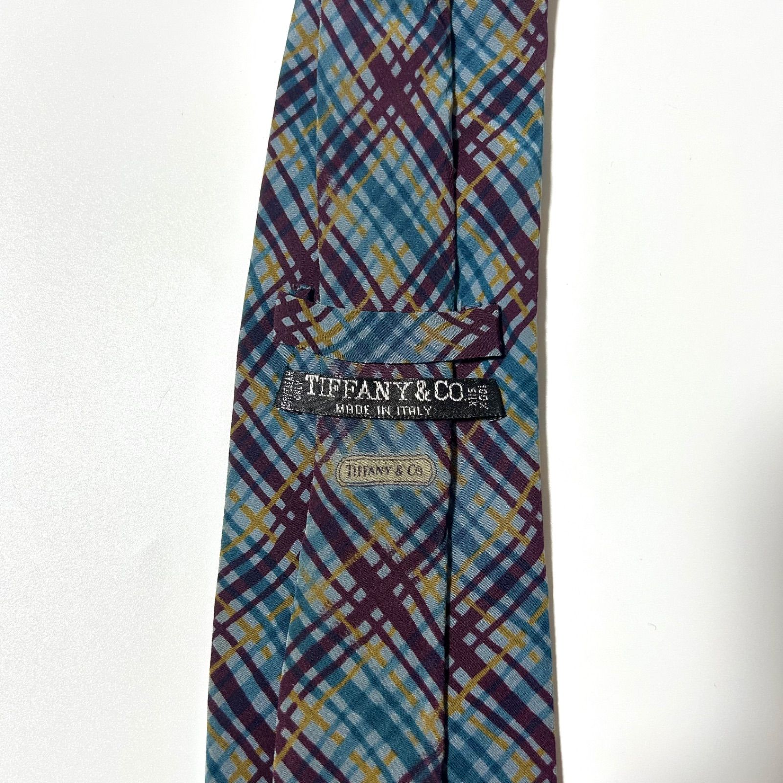 【新品箱付き】Tiffaniy＆Co. ティファニー ネクタイ 保証◯ TIFFANY & CO ティファニー ネクタイ チェック柄 ブルー