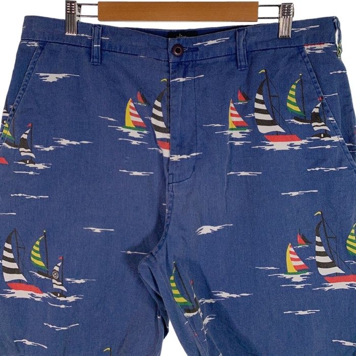 STUSSY ステューシー ウォッシュ加工 ヨット総柄 コットン ショート