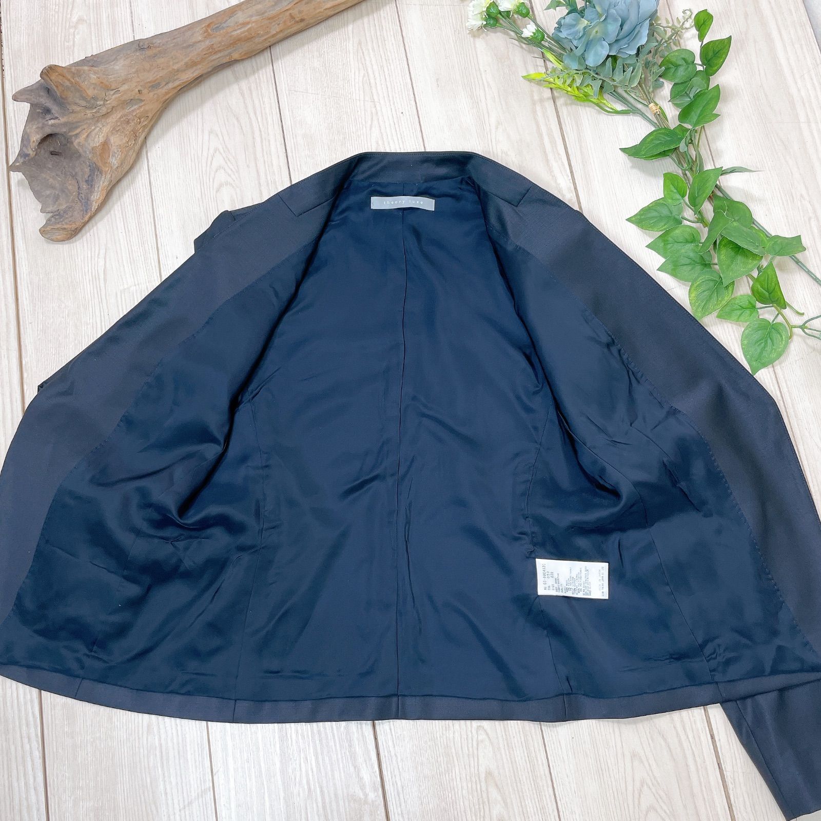 theory luxe ノーカラージャケット ネイビー　サイズ36 2881000000049412-3.jpg