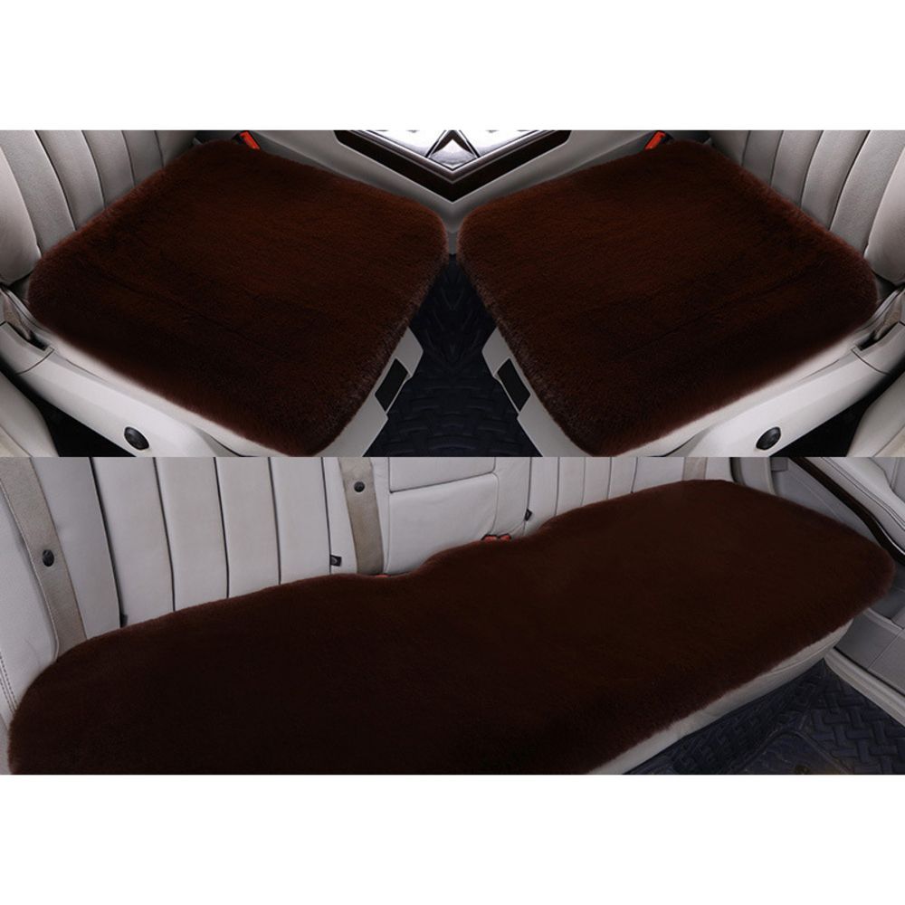 コーヒー  車用 座布団 3枚セット pmycarseat01 車 シート 3枚セット シートカバー カークッション クッション 車座布団 車クッション 座布団 カーシート ふわふわ 車用 ファー 冬 運転席 前席 助