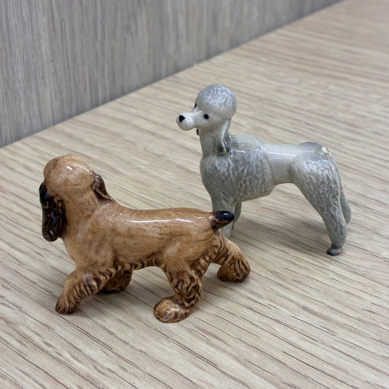 Y0726]ヴィンテージ 陶器 フィギュア 置物 犬 プードル コッカー