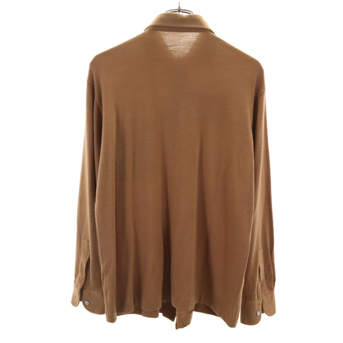 YVES SAINT LAURENT イヴサンローラン 90s オールド 長袖 ウールブレンド シャツ M キャメル メンズ 古着