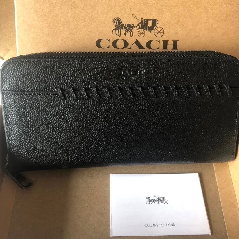 COACH コーチ 長財布 ベースボールステッチ 黒 F21369 - メルカリ