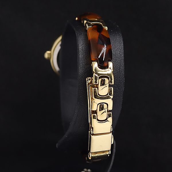 オレオール QZ べっ甲×ゴールド ホワイト文字盤 レディース