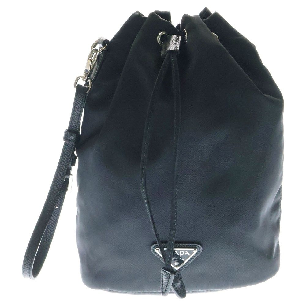 PRADA プラダ RE-NYLON ナイロン 巾着ポーチ ブラック 1NS369