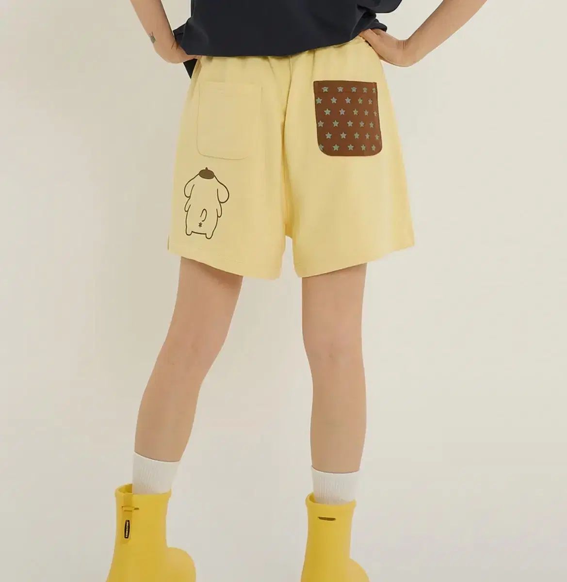 YK ポムポムプリン バンディング ショートパンツ 黄色