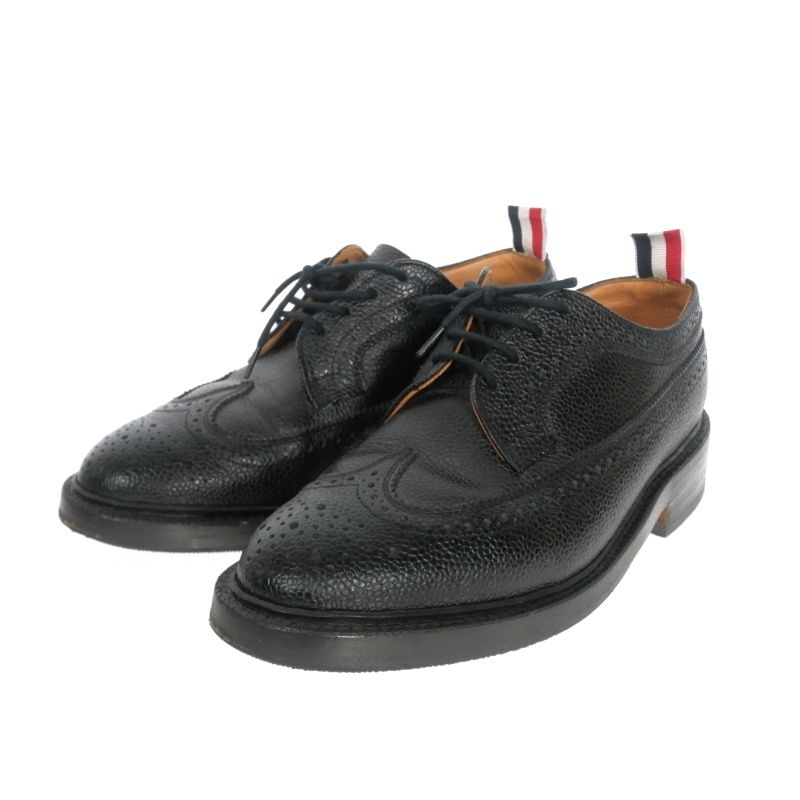 トムブラウン THOM BROWNE Longwing ウイングチップ ブローグシューズ 革靴 US6 ブラック 黒