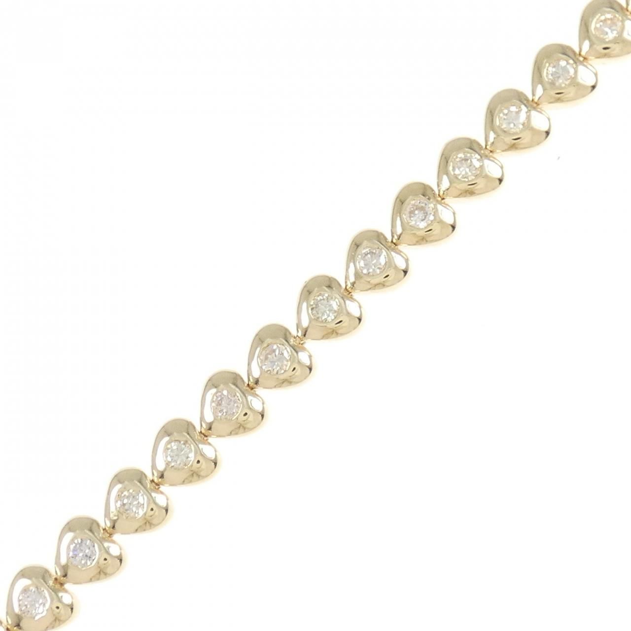 K18YG ハート ダイヤモンド ブレスレット 1.63CT
