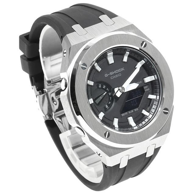 G-SHOCK メタル カシオーク カスタム GA2100 シルバー ステンレス製