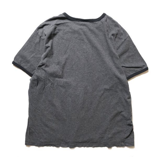 00's オールドネイビー コットン リンガー Tシャツ 半袖 (XXL) 霜降り濃灰×黒 無地 00年代 旧タグ オールド ギャップ OLD NAVY GAP Y2K　アメリカ古着 USED  ビンテージ ヴィンテージ
