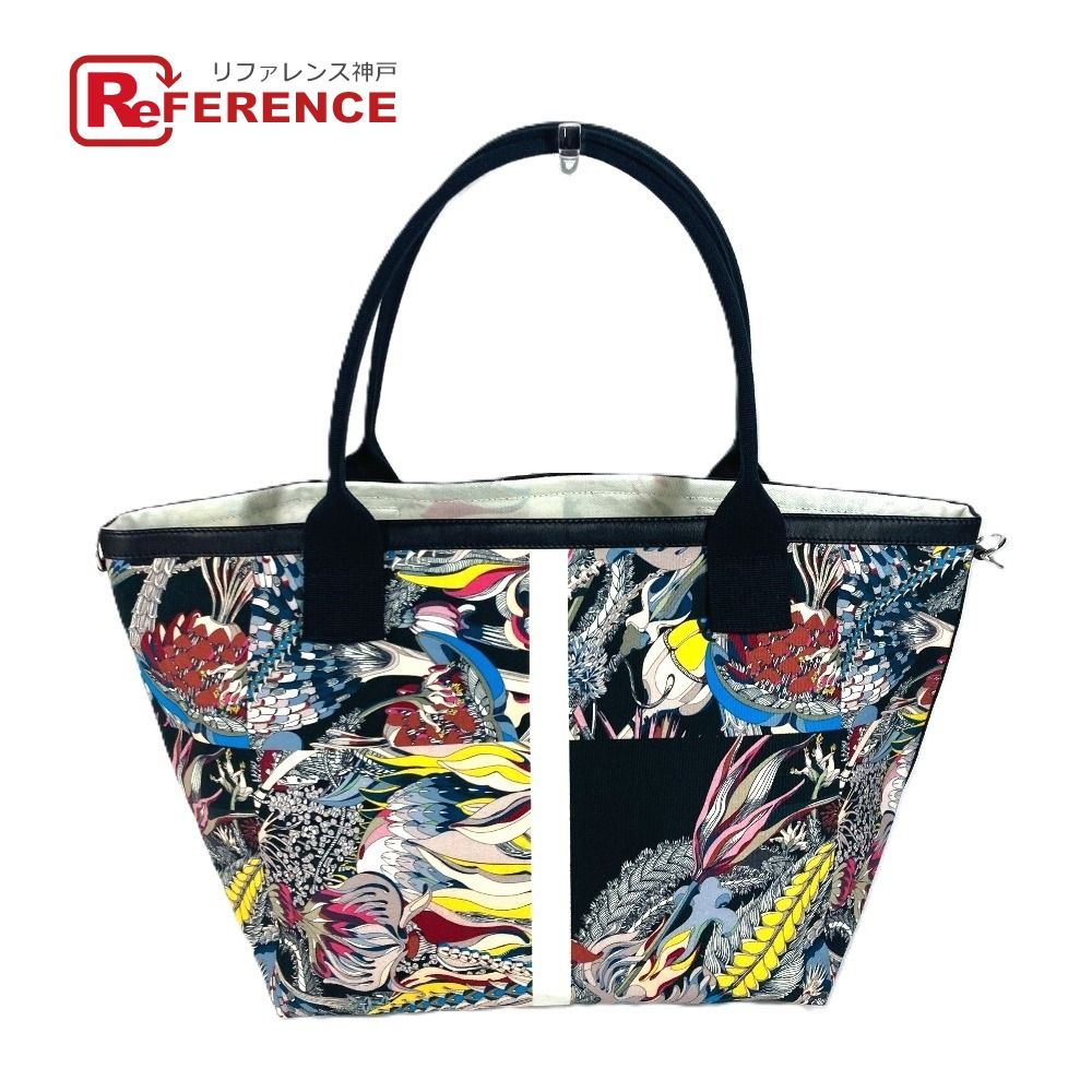 HERMES エルメス トートバッグ 総柄 キャンバス ブラック - メルカリ