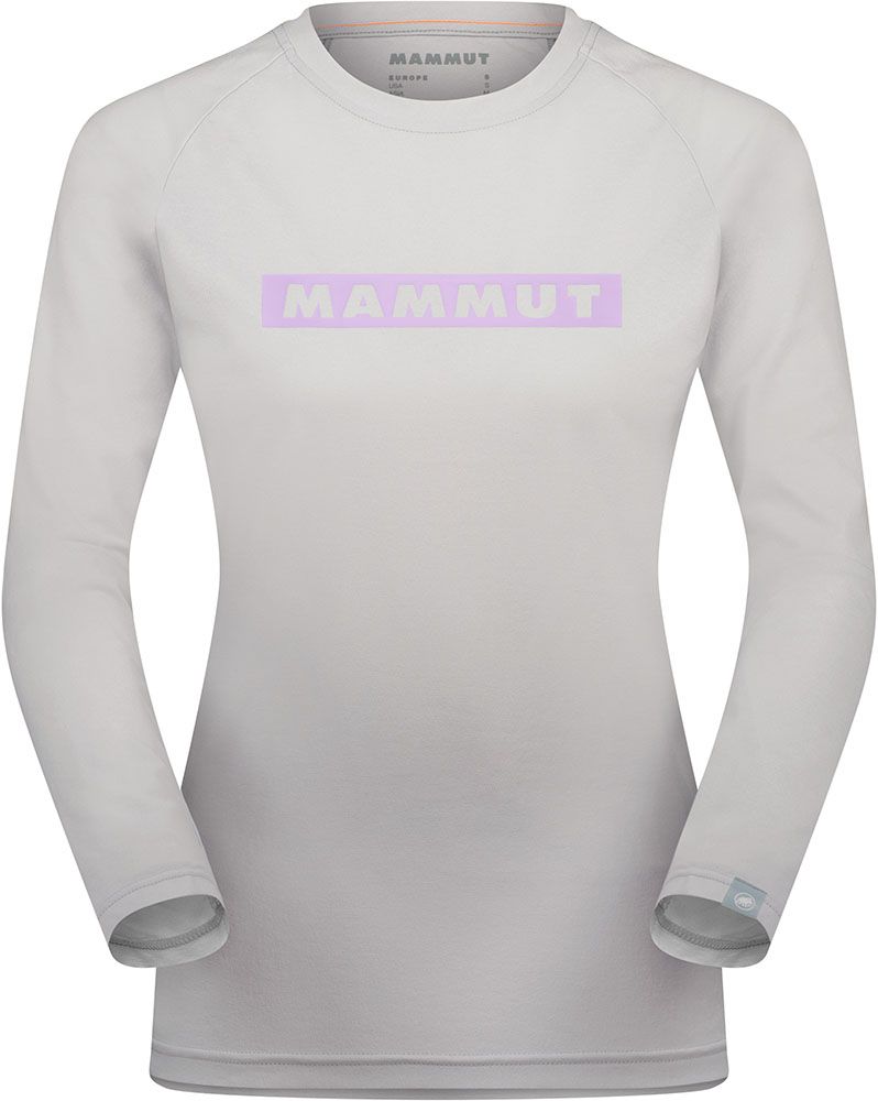 マムート MAMMUT アウトドア QD ロゴ プリント ロングスリーブ Tシャツ アジアンフィット レディース 女性 ウィメンズ 長袖Tシャツ 伸縮性 お出かけ 旅行 1016-01040 10160 00745 PLATINUM-SUPER