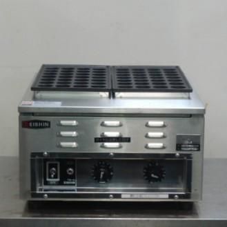 エイシン 業務用 電気 たこ焼き機 TG-2A 28穴×2連 φ38×24mm 外寸W420D450H252ｍm 17kg 単相200V 3.6kw