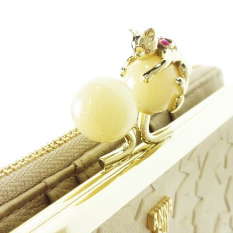 新品未使用】ANNA SUI 財布 プレイングキャット 猫 白 星 がま口