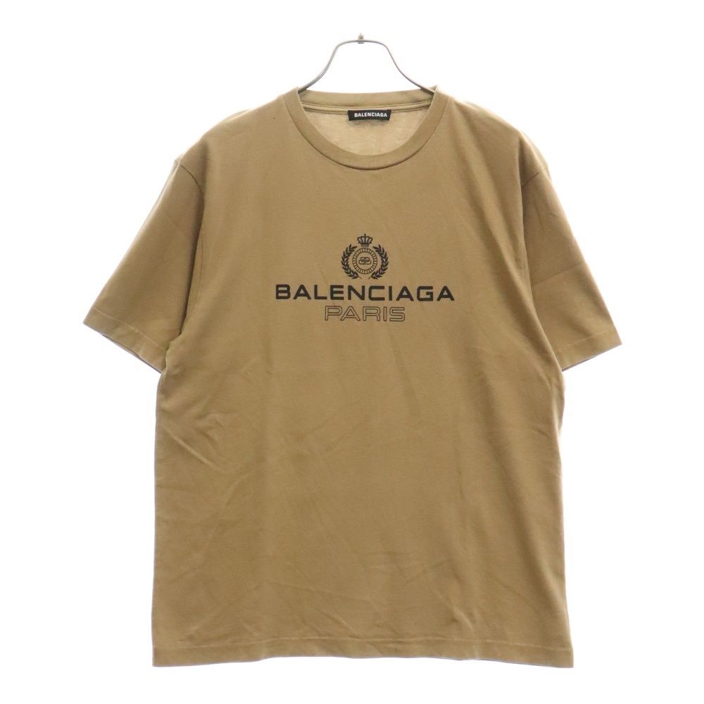 BALENCIAGA (バレンシアガ) BB ロゴ プリント クルーネック半袖 カットソー Tシャツ ブラウン 594579 TGV60 - メルカリ