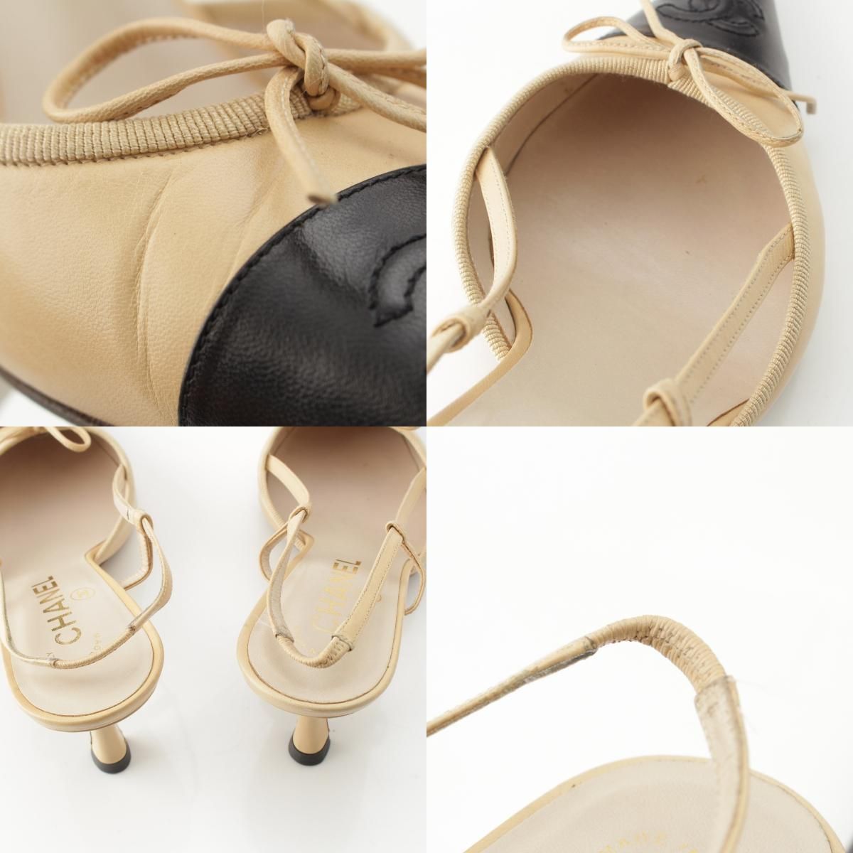 シャネル レザー ココマーク 購入 リボン スリングバック ポインテッド