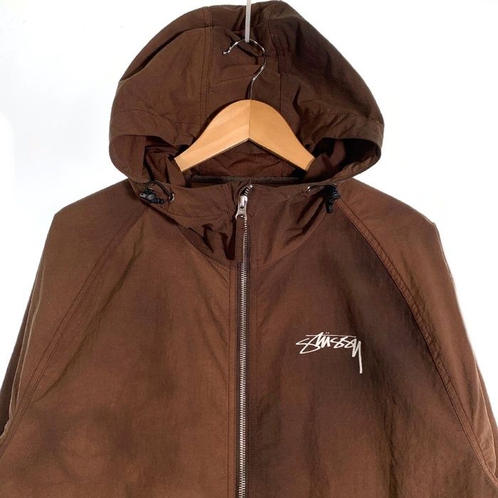【美品】STUSSY ブラウン ビーチシェルジャケット Mサイズ STUSSY ステューシー 22AW Wave Dye Beach Shel Jacket ウェーブ