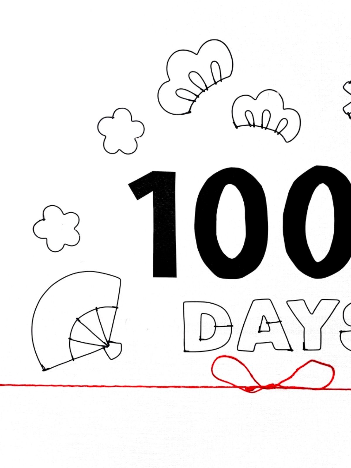 値引 100日祝い 飾り お食い初め ワイヤークラフト 100days ベビー