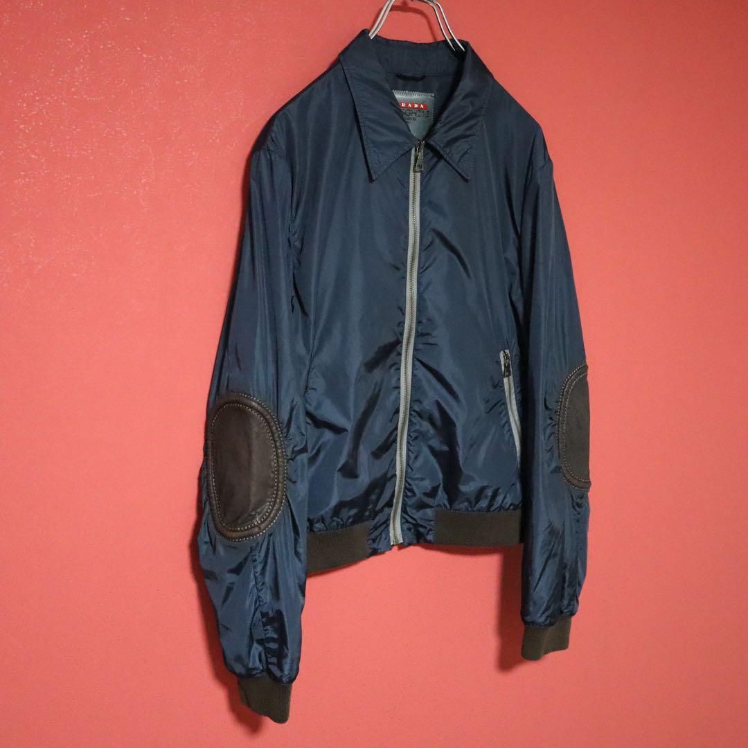 ジャケット・アウター PRADA SPORTS leather elbow patch jacket PRADA SPORTS leather elbow patch jacket - メルカリ