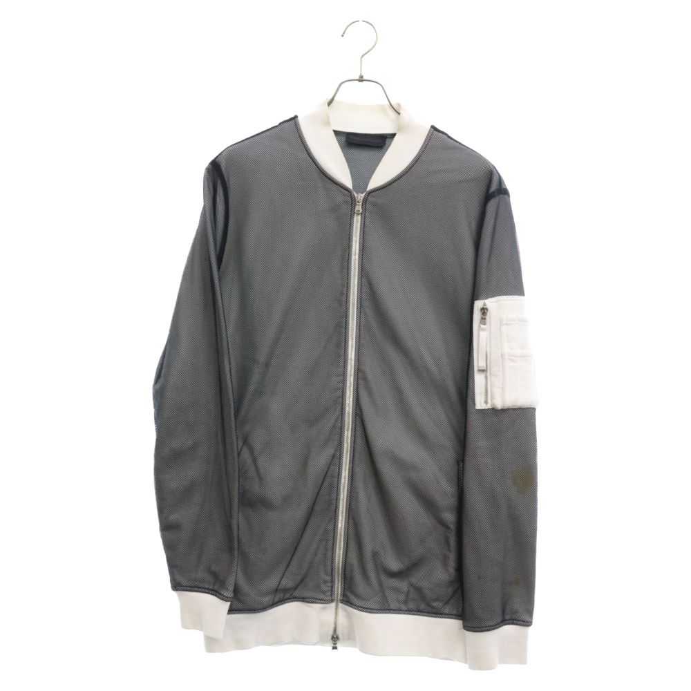 DIESEL BLACK GOLD (ディーゼルブラックゴールド) メッシュレイヤードボンバージャケット MA-1 ホワイト/ブラック