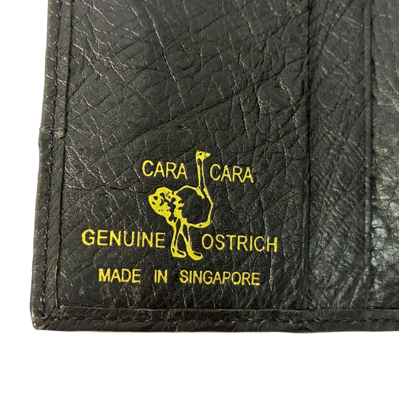 未使用品 カラカラ 財布 オーストリッチ × シェニール織 折財布 黒 未 