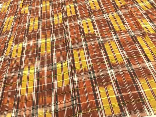 平和屋着物▽上質な紬 単衣 格子 正絹 逸品 AAAW7884fy - メルカリ