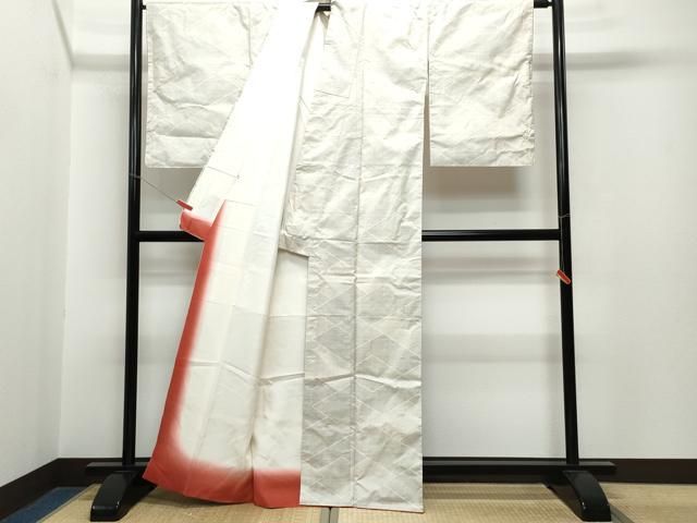 平和屋着物○本場大島紬 白大島 160亀甲 吉祥文 高島屋扱い 正絹 逸品