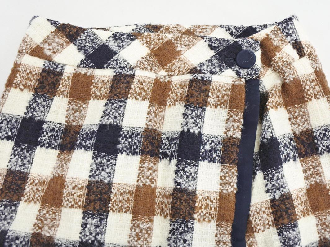 Aquascutum アクアスキュータム モヘア混 チェック 巻き ラップ