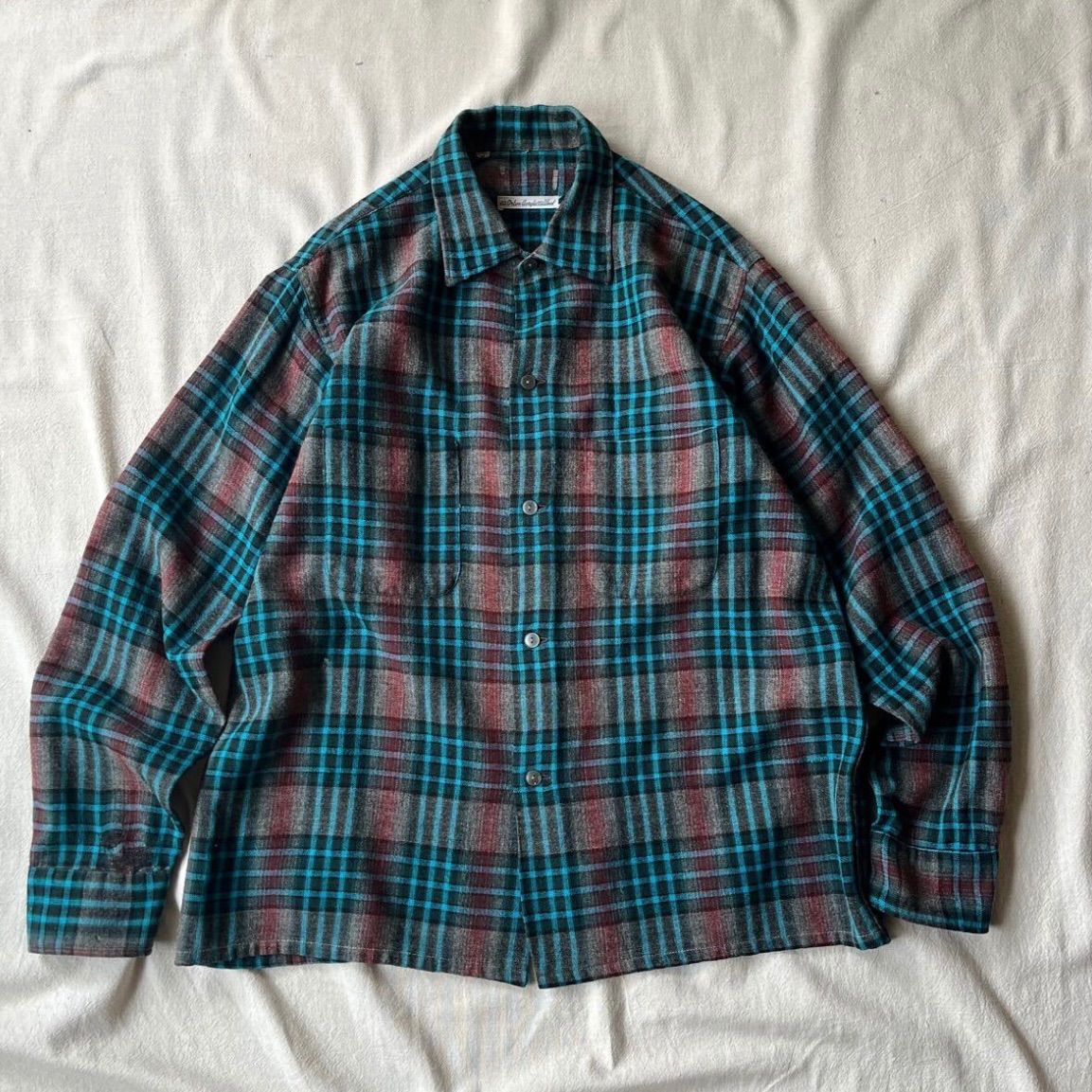 100%レーヨン】50s 60s USA vintage ボックス シャツ / M 15 サーモン