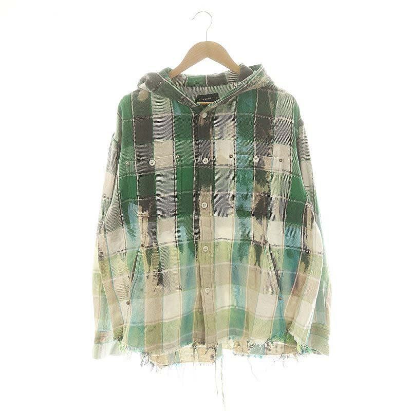 フォーサムワン FORSOMEONE HOODED CHECK SHIRTチェック柄シャツ 