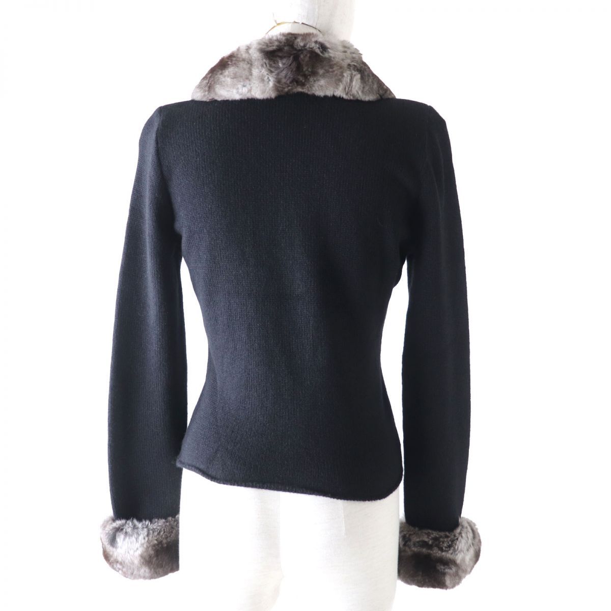 FOXEY BOUTIQUE カシミア100%ファー付きカーディガン