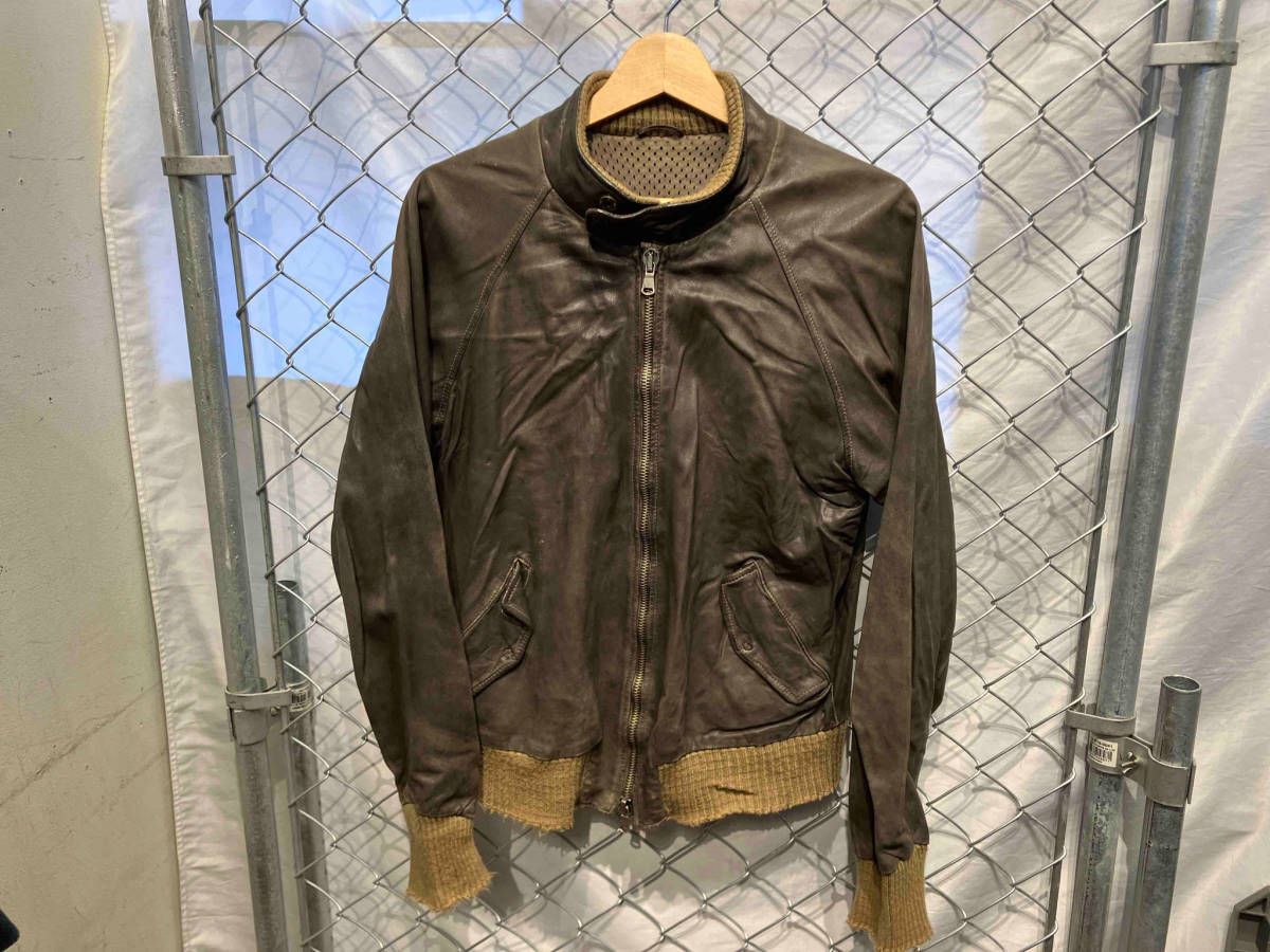 GIORGIO BRATO ダメージ加工 シングルライダース レザー