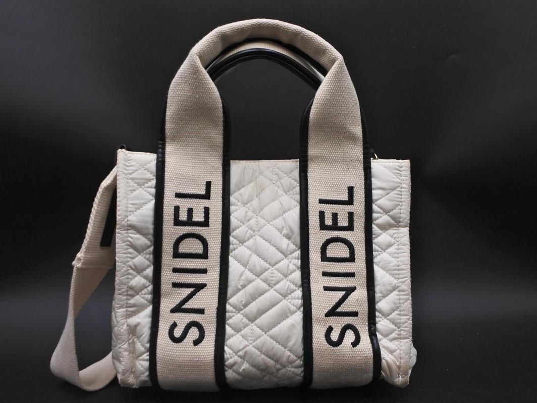 snidel スナイデル キルティング 2WAY トート バッグ オフ