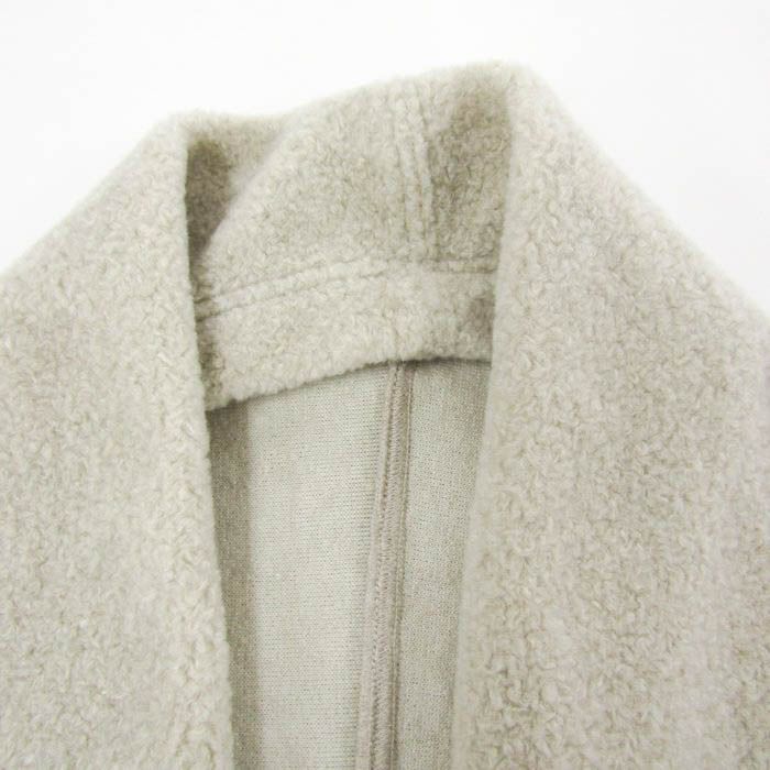 ナノユニバース コーディガン ロングコート グレージュ バイカラー PURE LAMBS リバー ロングコート