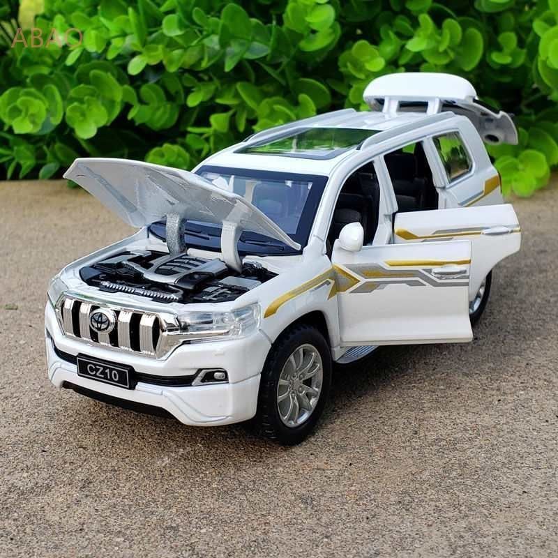 トヨタ ランドクルーザー プラド 19年式 1/32 車 モデル 自動車模型 SUV 合金 ライト ホワイト