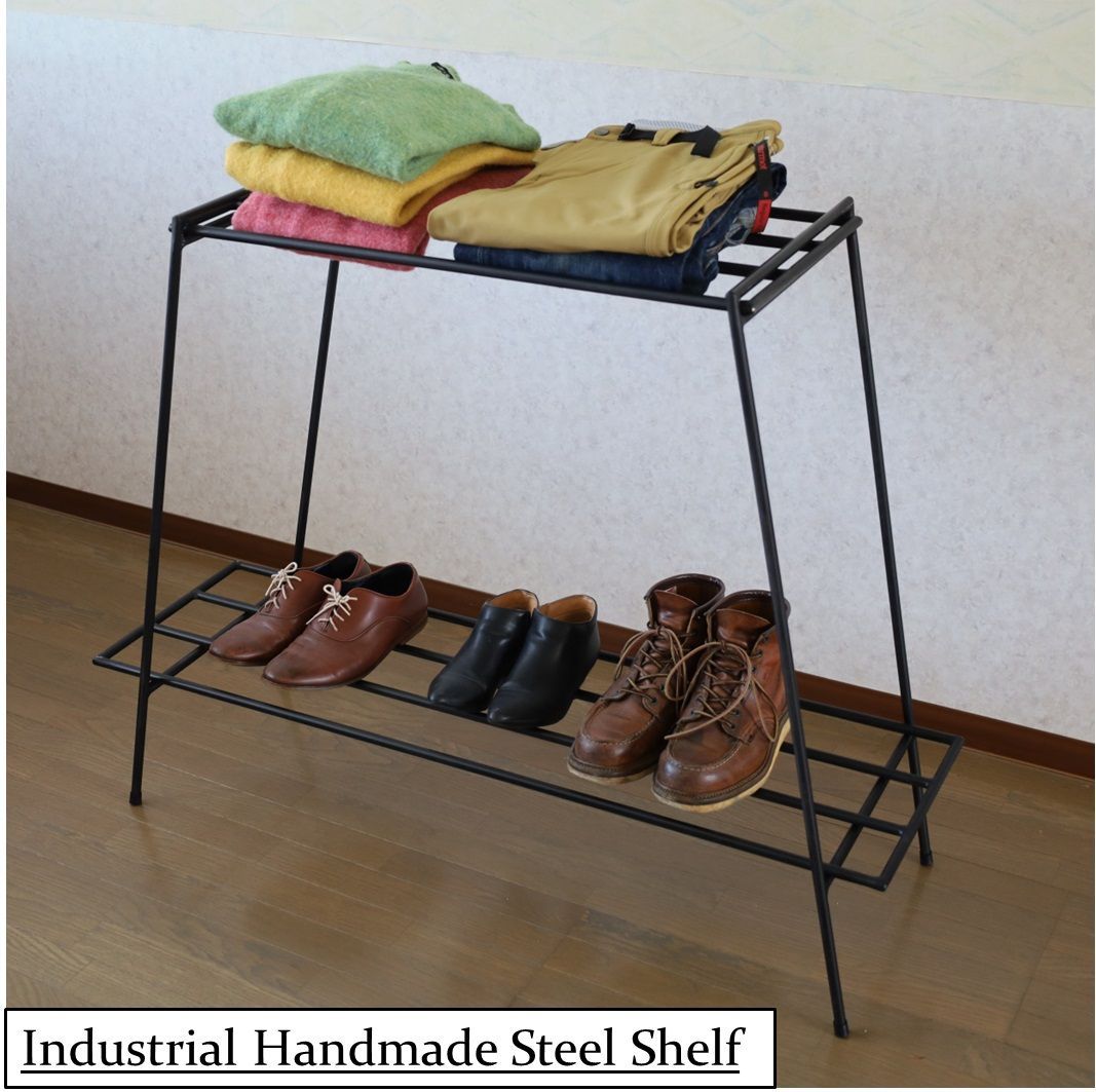 Industrial Handmade Steel Shelf / スチールラック / スチールシェルフ / オープンラック / 収納ラック / キッチンシェルフ /アイアンシェルフ/ アイアンラック / おしゃれ家具 / アウトドア / キャンプ /収納