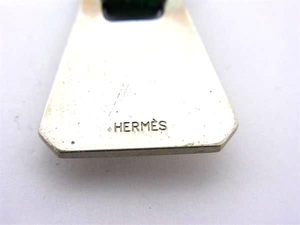 エルメス ミニクロシェット バッグチャーム キーホルダー ドッグタグ レザー 緑 HERMES クロシェット ミニ バッグチャーム ドッグタグ カーフ