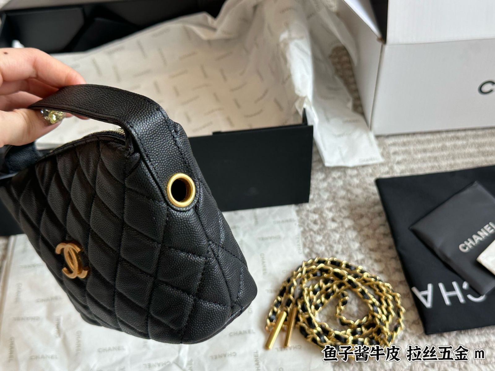 今日特価】Chanel 25P Embossed Logo Lunch Box Bag / シャネル