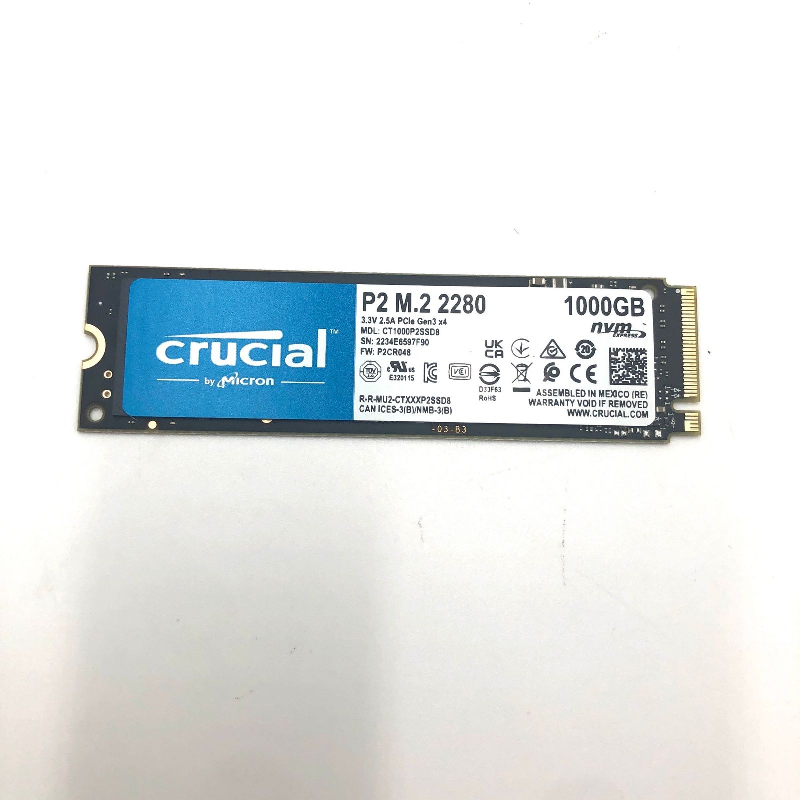 Crucial SSD P2シリーズ 1TB M.2 NVMe接続 正規代理店保証品 CT1000P2SSD8JP 5年保証 - メルカリ