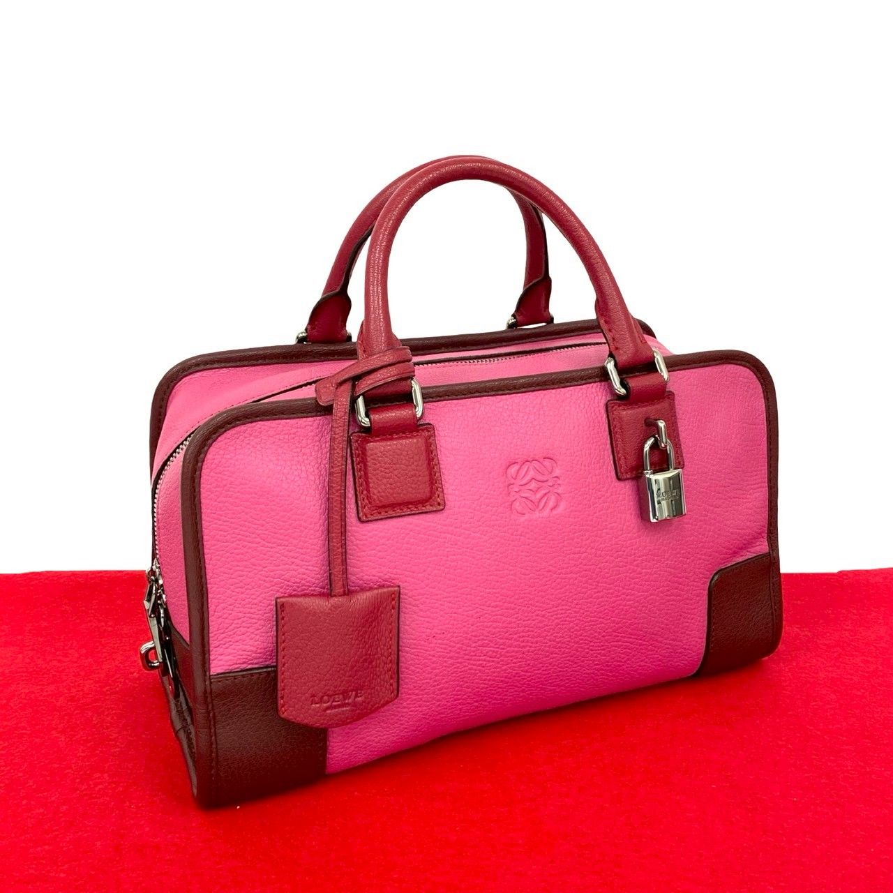 LOEWE ピンク レザー ハンドバッグ ボストンバッグ 【公式通販】