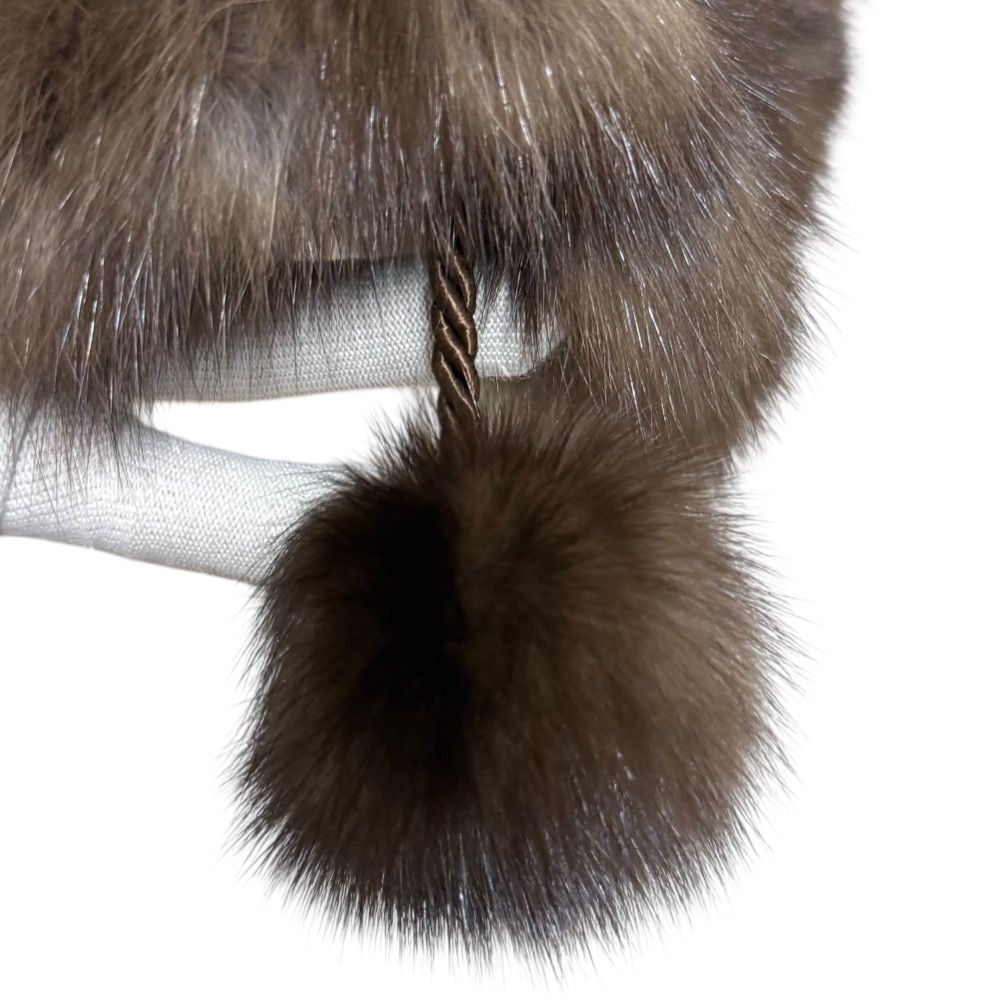 美品 ノーブランド ロシアンセーブルヤーンファー 毛皮 マフラー ティ  