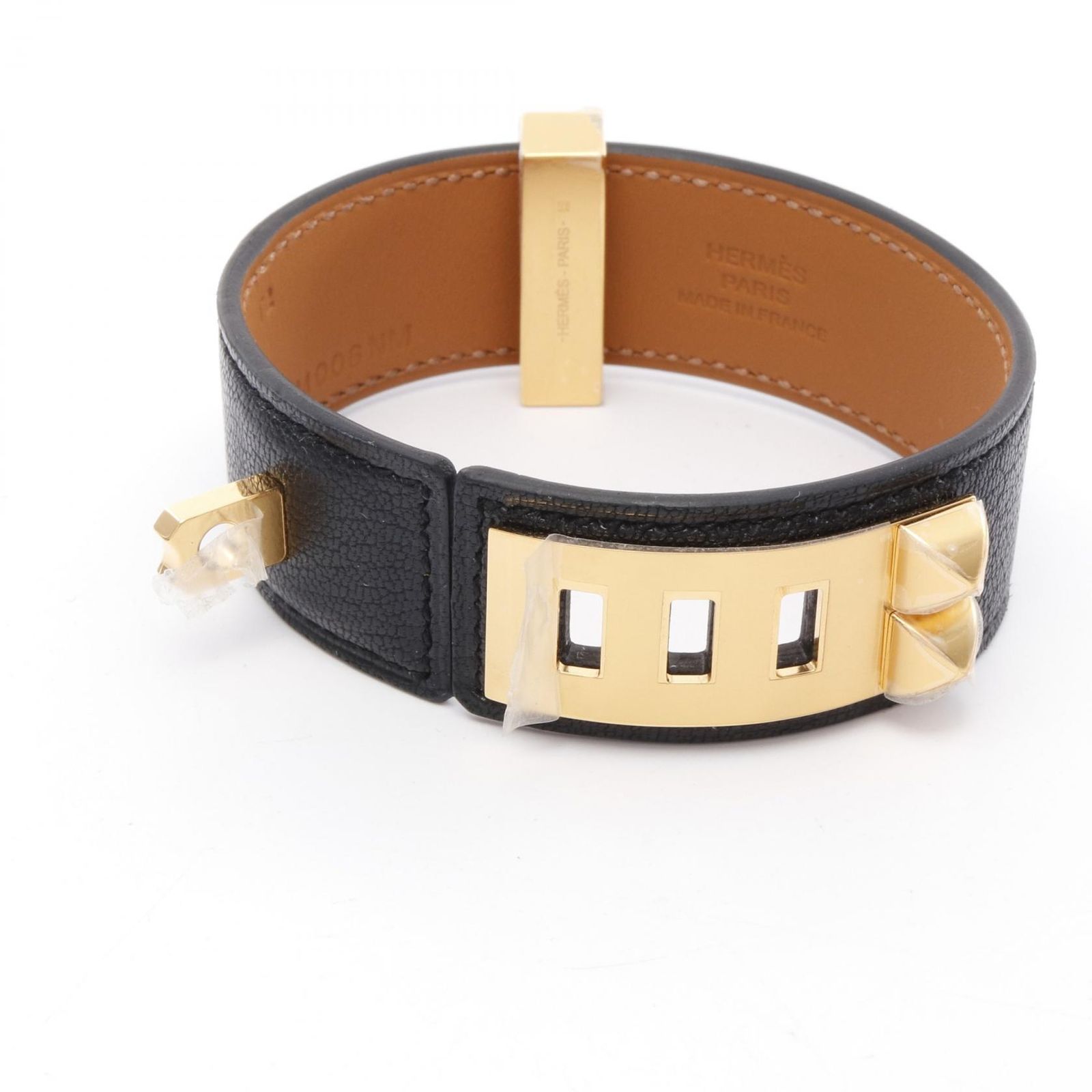 エルメス HERMES バングル コリエドシアン24 ブラック/ゴールド GP