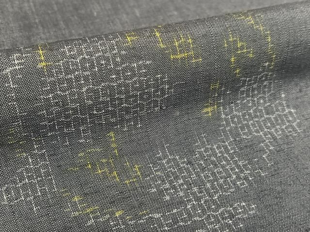 平和屋着物○結城紬 奥順 はたおり娘 80亀甲 飛び亀甲柄 草花丸文 証紙  