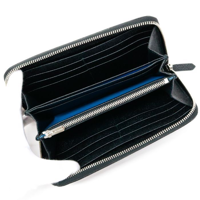 合成皮革　新品 ブルガリ ブルガリマン ラウンドファスナー 長財布 グレインカーフ