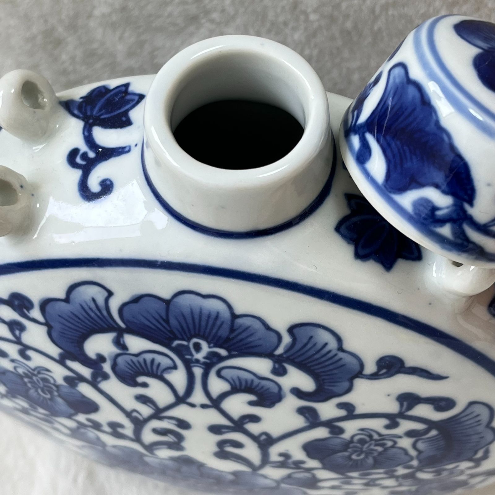 美術品・アンティーク・コレクション 中国骨董壺 染め付け青花唐草紋