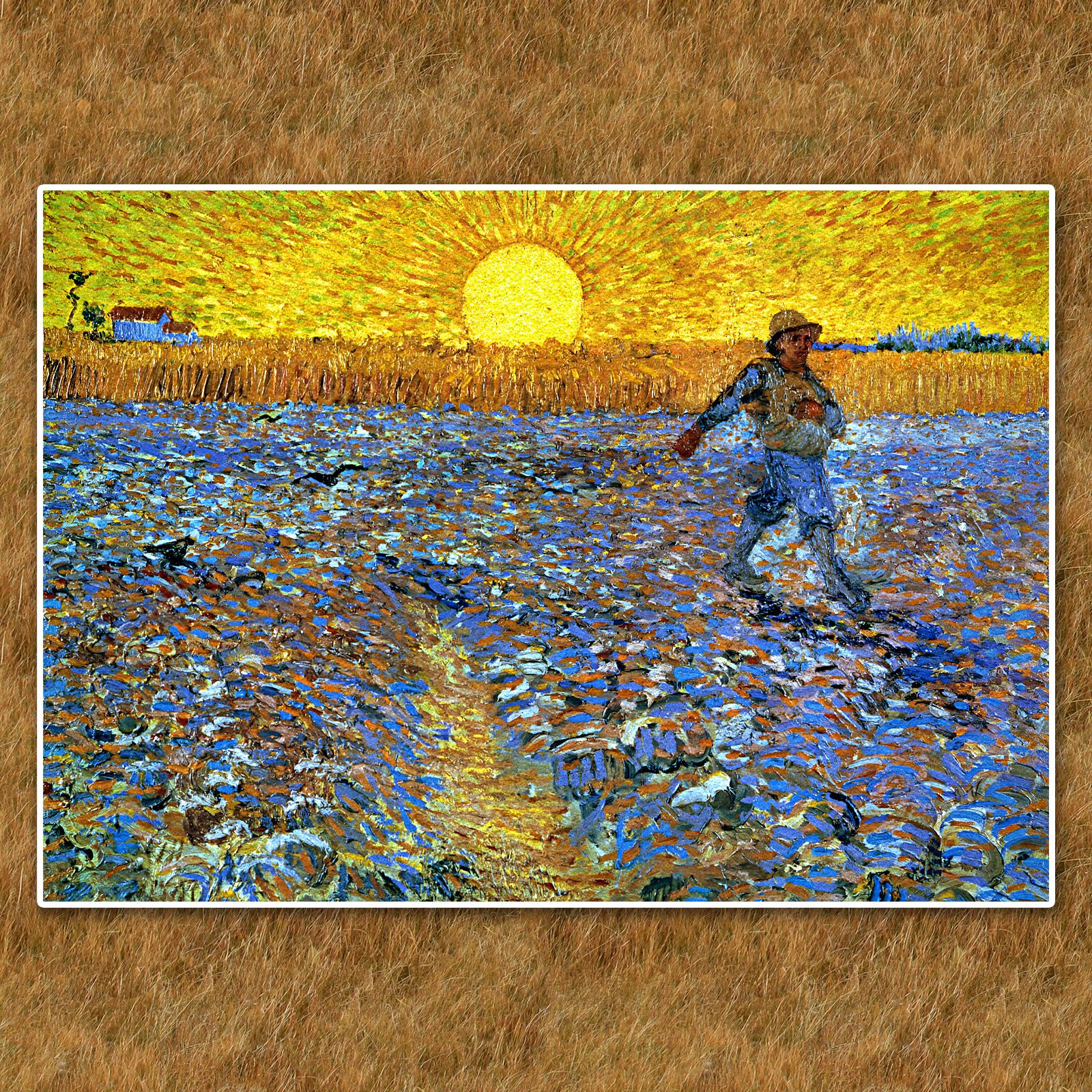 ゴッホ『夕日と種まく人』複製画【額入り】 - メルカリ