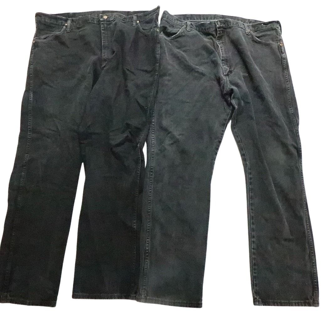 古着卸 Wrangler ラングラー ブラックデニム パンツ 6枚セット メンズ 42 44 46 革パッチ フェード 古着 NC1281 KIN-KAAI_COM