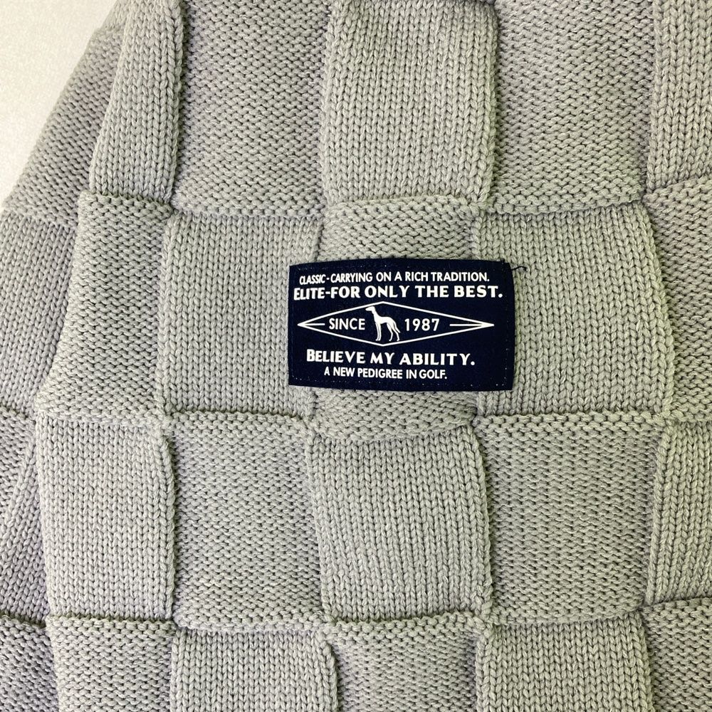 サイズ：50 ADABAT アダバット ニットパーカー ボーダー柄 グレー系