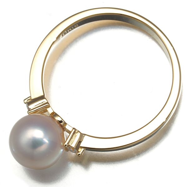 TASAKI タサキ リング パール 真珠 7.2mm ダイヤ ダイヤモンド 11号  